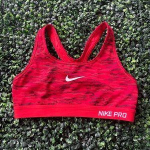 Red Nike Pro Sports Bra size S